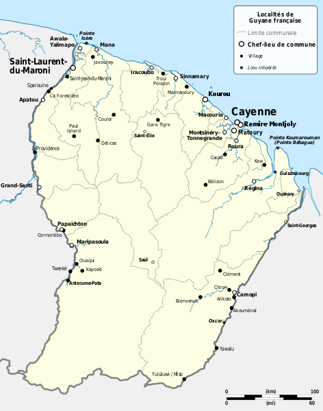 Carte de la Guyane - creative commons